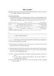 English worksheet: who is my date?