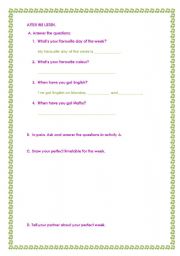 English Worksheet: Friday im in love 3/3