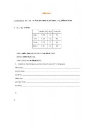 English Worksheet: degrees of adjectives - comparative