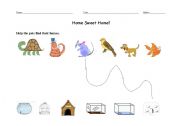 English Worksheet: Pets Matching