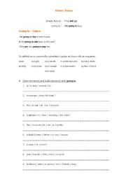 English worksheet: future tenses - going to