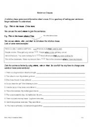 English Worksheet: Relative Clauses