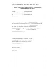 English Worksheet: Lord of the Rings gap-filling exercise practicing the passive voice