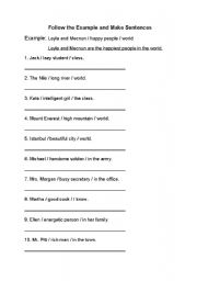 English worksheet: Superlatives