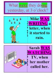 English worksheet: Past continuous flashcards