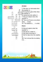 English Worksheet: crossword