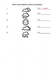 English worksheet: weather