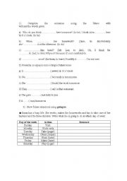 English Worksheet: Future Tense