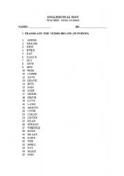 English worksheet: test