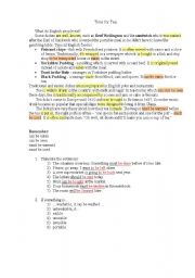 English Worksheet: Infinitive Passive Topic UK