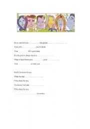 English worksheet: FRIENDS song