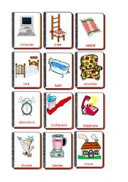 English Worksheet: Flashcards The house 1