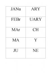 English Worksheet: Match the months cards
