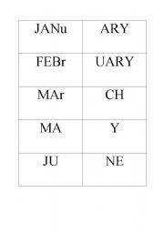 English worksheet: Match the months cards