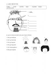 English worksheet: Describe people