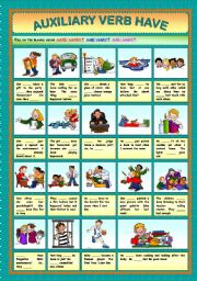 English Worksheet: Auxiliary Verb Have