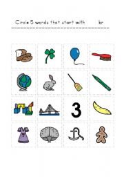 English Worksheet: circle blends