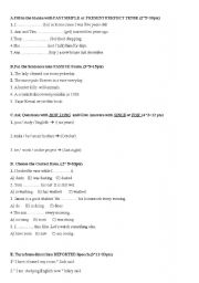 English Worksheet: a sample exam 