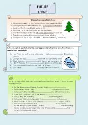 English Worksheet: future tense