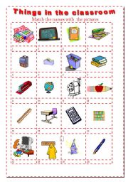 English Worksheet: Things in the classroom