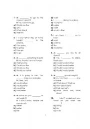 English Worksheet: Modals