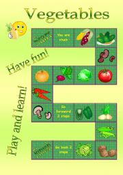 English Worksheet: Vegetables - board game