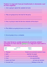 English Worksheet: going to future