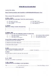 English Worksheet: Listening Comprehension - Youtube Video