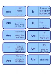 English Worksheet: To be - domino game