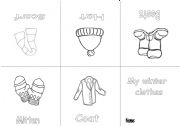 English Worksheet: winter clothes mini book 