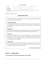 English worksheet: English test