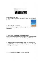 English worksheet: Adbusters