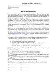 English Worksheet: reading comprehension