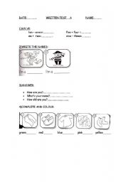 English Worksheet: easy test for 3rd/4th grade