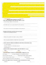 English Worksheet: Reading text on internet