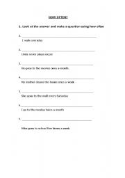 English Worksheet: How often?