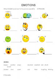 English Worksheet: Emotions + Expressions