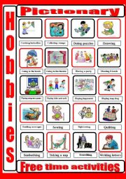 English Worksheet: Hobbies_and_free_time_activities_pictionary_2