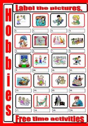 English Worksheet: Hobbies_and_free_time_activities_labelling_2
