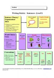English Worksheet: Sentence Rubric