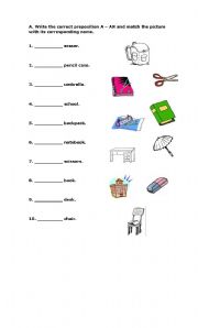 English worksheet: A- An handout