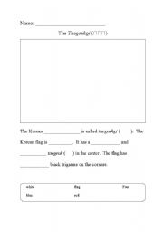 English Worksheet: The Korean Flag Description