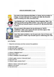 English Worksheet: To be Verb