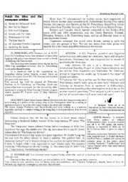 Match the title to the newspaper articles