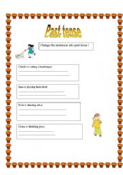 English worksheet: Past tense