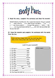 English worksheet: Body Parts