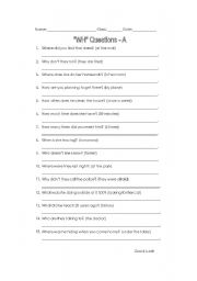 English Worksheet: WH Questions