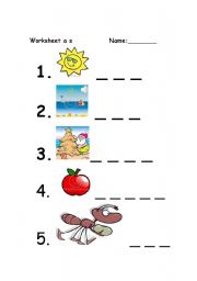 English Worksheet: A and S words