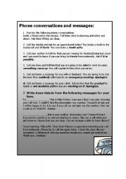 English Worksheet: practice phone conversations and taking messages