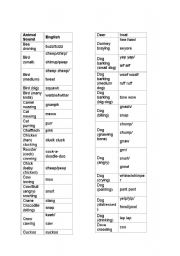 English Worksheet: Animal Sounds